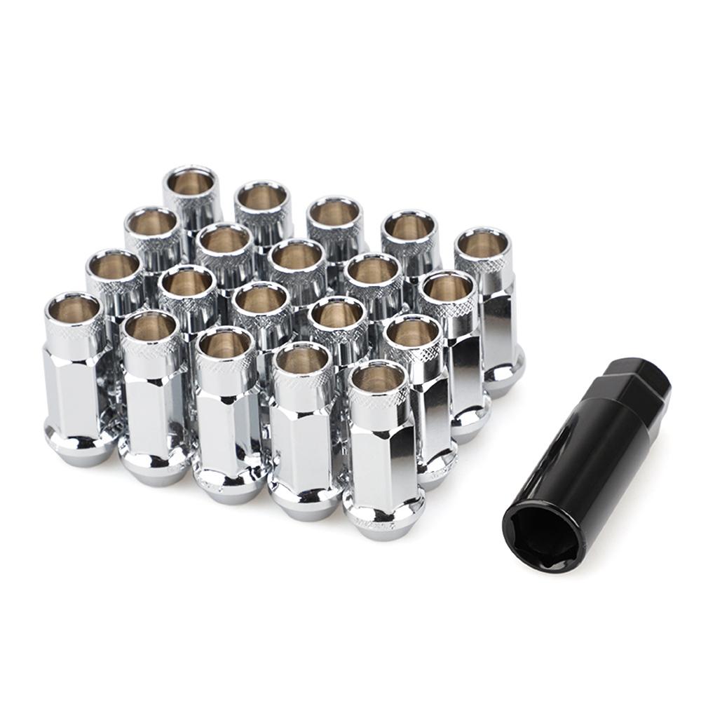 20 шт. Гайки колесные M12x1.5 Сталь Цветные Гоночные Гайки дисков m12x1.5 Открытые Колесные гайки 50MM Для Chevrolet Subaru Hyundai