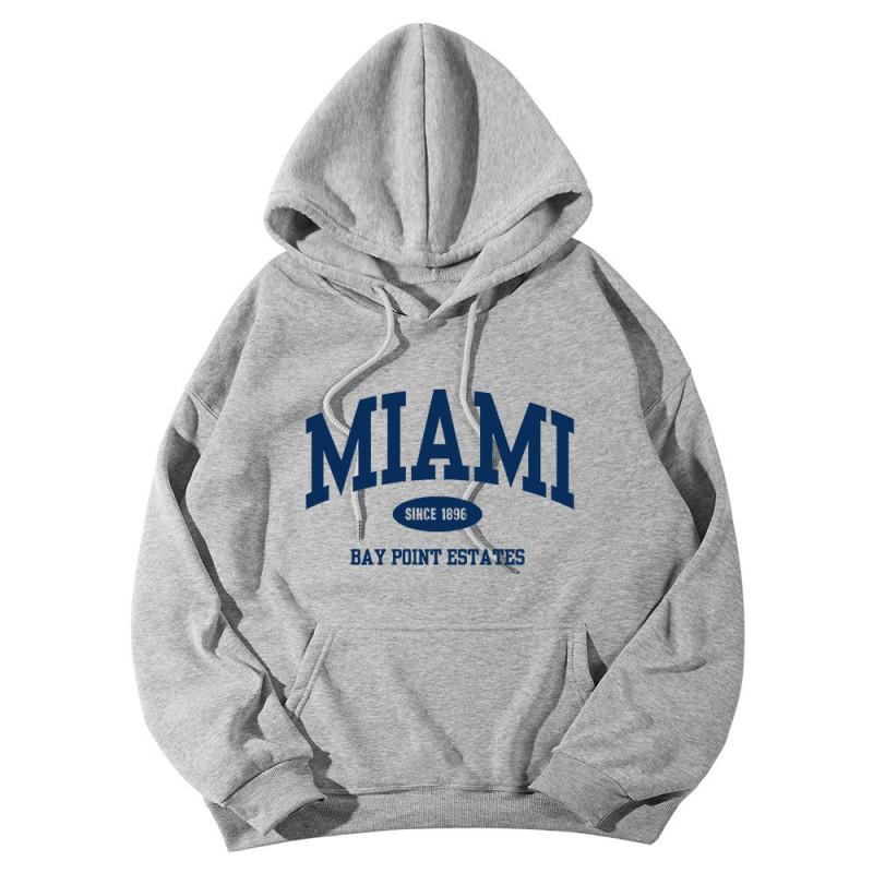 Unisex Winter Hooded Sweatshirt Loose Fit Printed Long Sleeve Casual Streetwear
