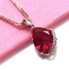 Light Luxury Water Drop Ruby Necklaces Fashion Copper Plated Rose Gold Clavicle Chain for Women Wedding Zircon