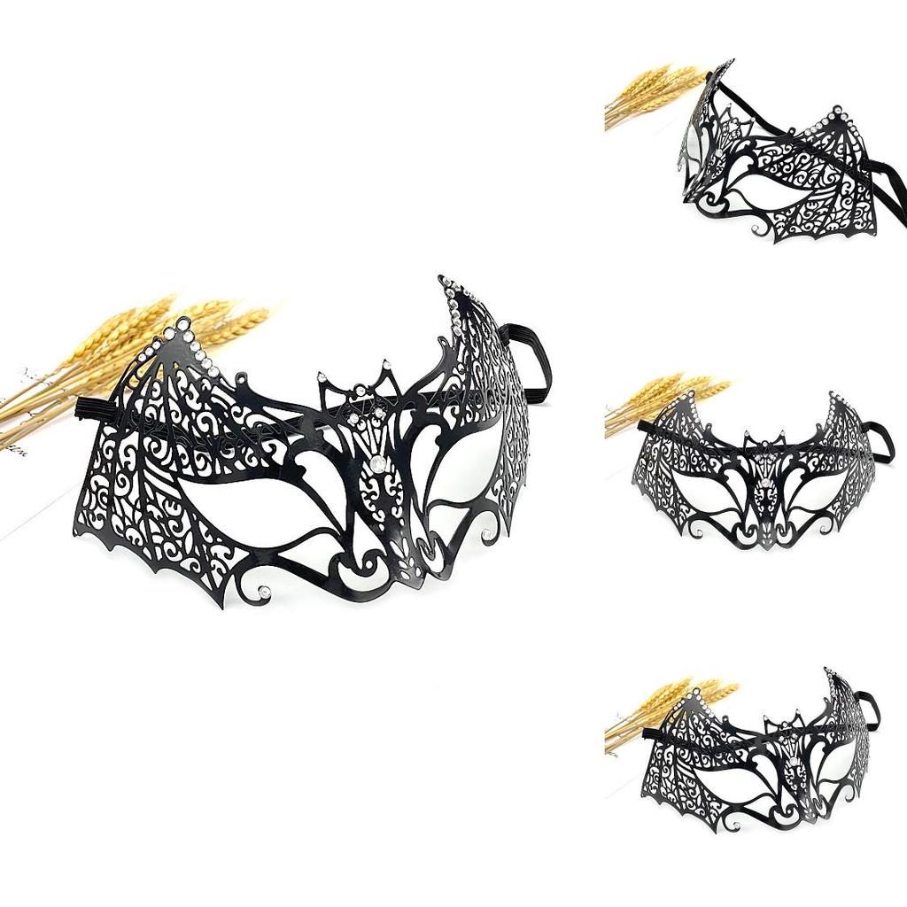 Elegant Black Metal Mask For Cosplay And Party Events With Sexy Halfface Design