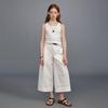 Детские укороченные брюки ELLE KIDS для девочек с широкими штанинами и кружевом.