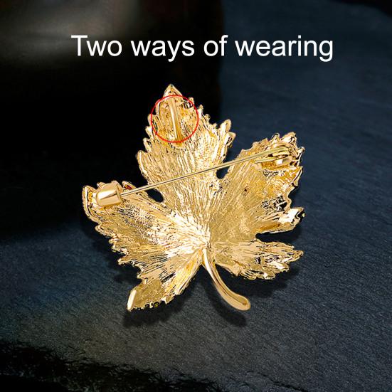 1/3Pcs Maple Leaf Brooch Colored Rhinestone Enamel Thanksgiving Brooch Festive Autumn Inspired Design Lapel Badge