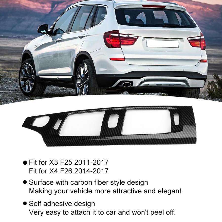 Центральная консоль в стиле левого руля из углеродного волокна, вентиляционное отверстие для переменного тока, накладка, подходит для автомобиля BMW X3 F25 2011-2017