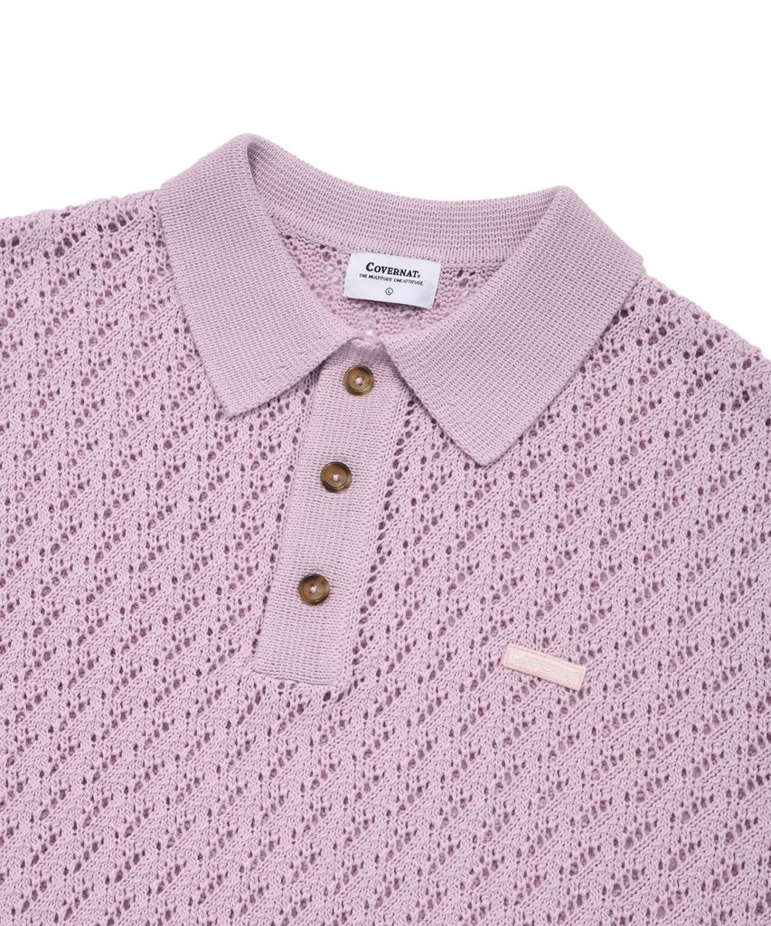 COVERNAT Small Authentic Crochet Collar Half Knit Light Purple