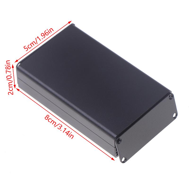 Алюминиевый корпус для приборной панели Pcb, корпус для электронного проекта, панели, винты, встроенные пазы, черный цвет 80X50X20 мм
