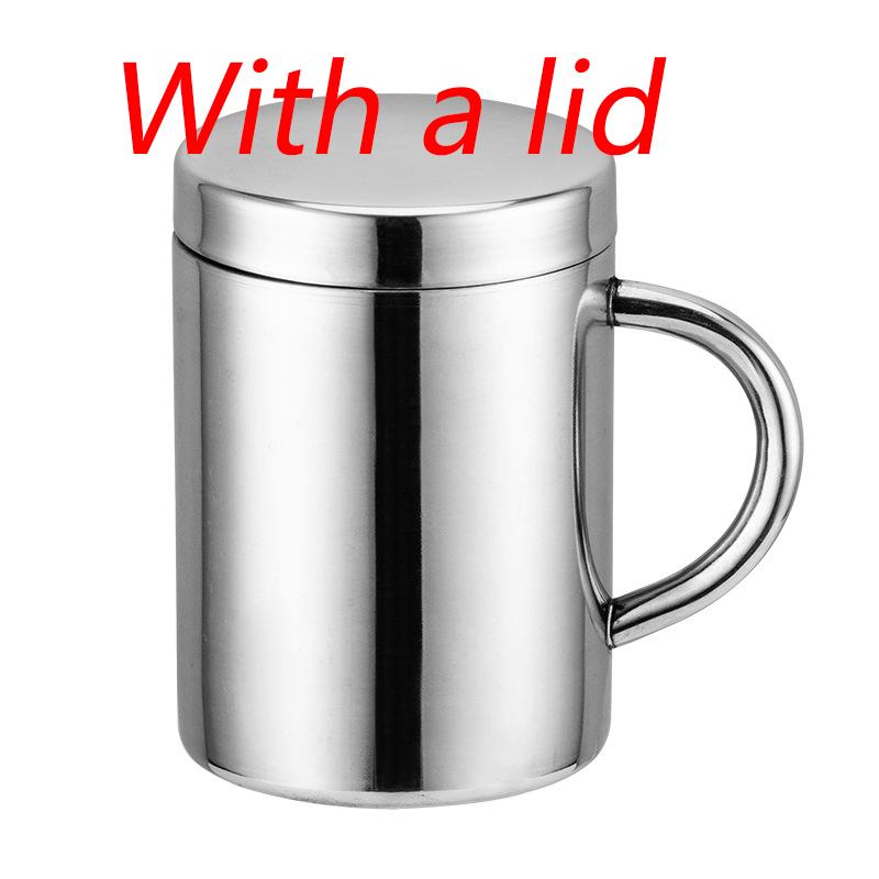 Кофейная кружка из нержавеющей стали с двойными стенками и крышкой, портативная чашка, дорожный стакан, кувшин, чашки для чая с молоком, офисные кружки для воды