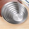 1 шт. Неглубокая тарелка из нержавеющей стали для фруктов, торта, закусок, пасты, стейка, столовая посуда, блюдо, круглый поднос для еды