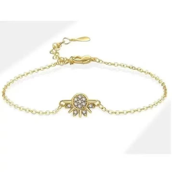 Браслет-подвеска с бриллиантами «Луна и Солнце» - Элегантная женская модная бижутерия