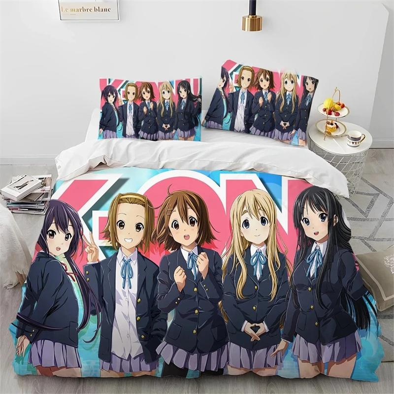 K-ON Kawaii Girls Anime Комплект постельного белья, пододеяльник, одеяло, комплект постельного белья, наволочка, размер King Queen Twin для мальчиков и девочек для взрослых