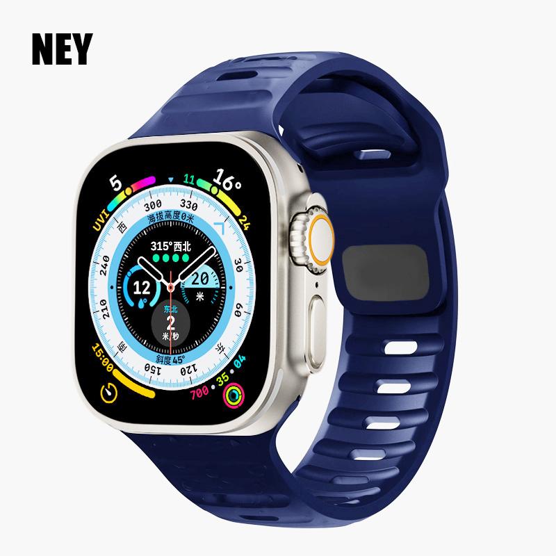 Спортивный ремешок для Apple Watch Ultra band 49 мм 45 мм 40 мм 44 мм 42 мм 41 мм 38 мм Силиконовый браслет с отверстием для воздуха iWatch Serie 8 7 6 SE 5 4 3
