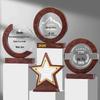 Премиальная хрустально-мраморная статуэтка с основанием из массива дерева - Элегантная награда для соревнований, церемоний и признания сотрудников