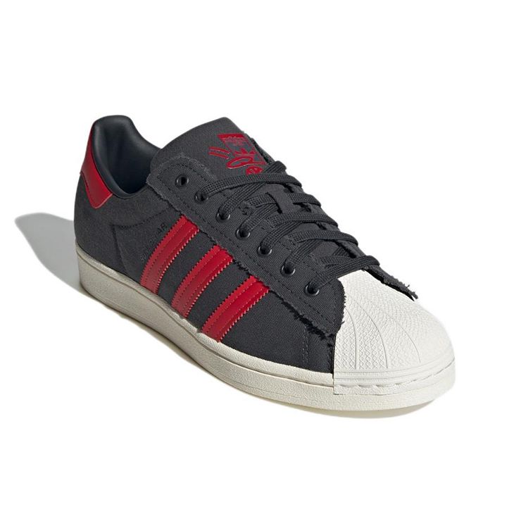 adidas Оригинальные кроссовки Superstar Прочные Легкие Низкие Кроссовки для Скейтбординга Унисекс Черный Красный Белый HR0462