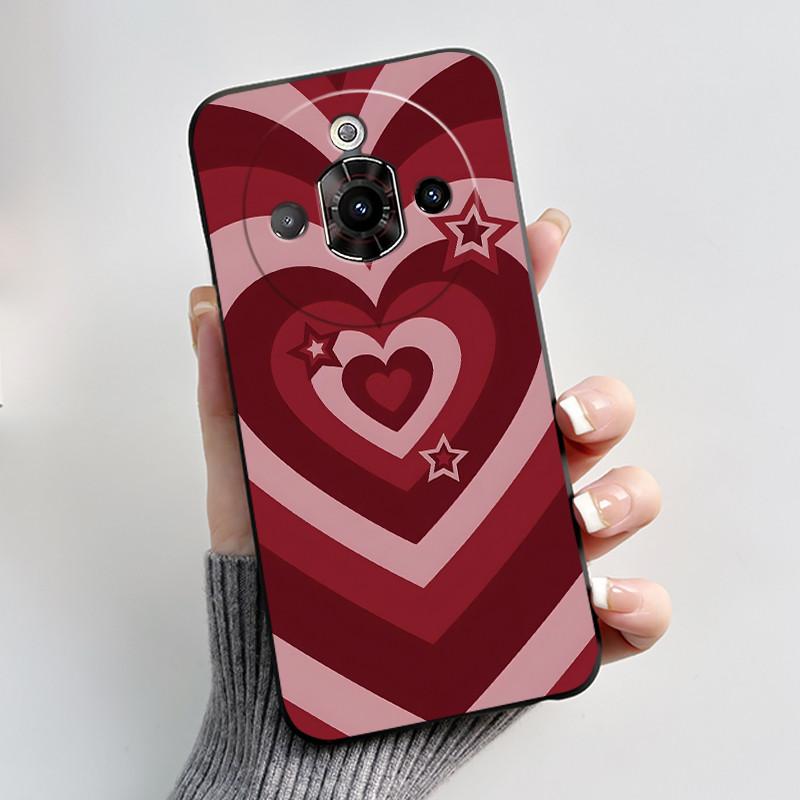 For ZTE Nubia Focus Pro 5G Case Z2351N Luxury Cute Heart Rabbit Soft TPU Silicon Matte Black Phone Casing Shockproof Back Cover