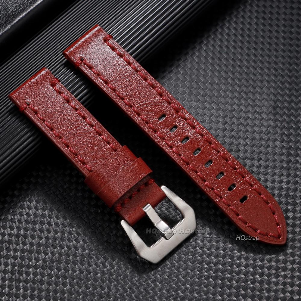 Винтажный Коричневый Кожаный Ремешок для Часов Panerai для Seiko Ремешок из Коровьей Кожи Мужской Женский Браслет для Часов 18мм 20мм 22мм 24мм 26мм