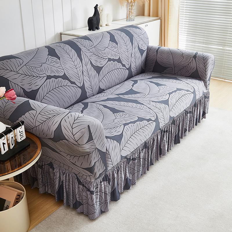 1 шт. эластичный чехол для дивана с принтом и юбкой, чехол для дивана, чехол для дивана, защита для мебели, спальня, офис, гостиная, домашний декор