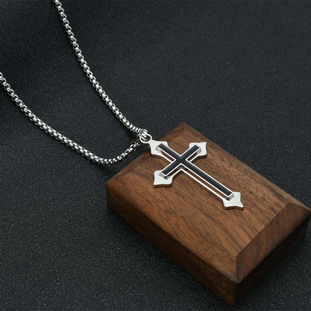 Street Style Stainless Steel Men Necklaces Cross Necklaces Clavicle Chains Cross Pendants