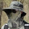 Мужская шляпа рыбака со съемным передним чехлом, большими полями, ажурной сеткой, камуфляжным принтом, защитой от ультрафиолета, превосходным воздухопроницанием