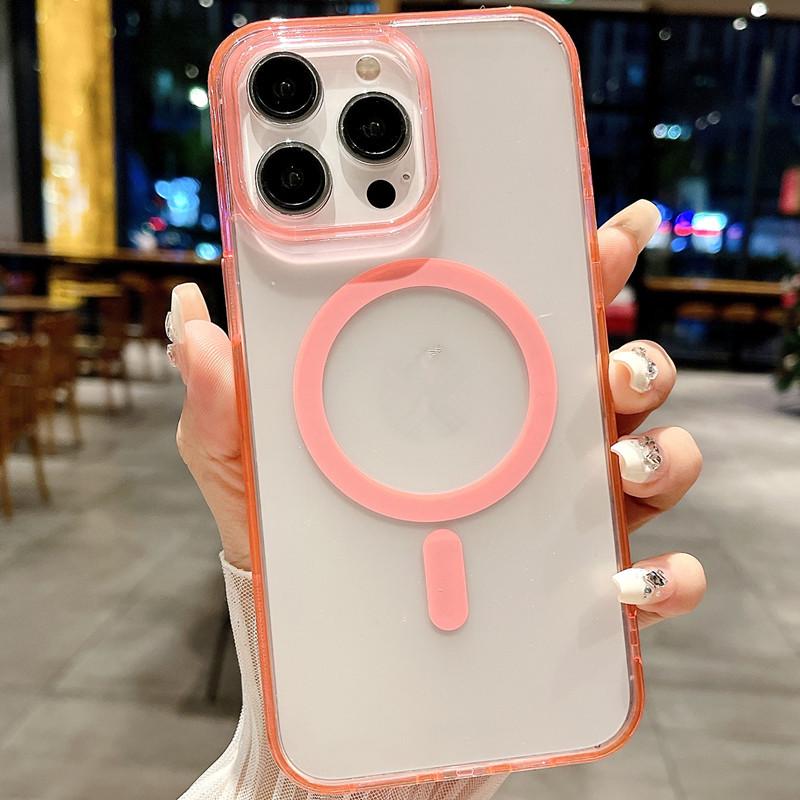 Магнитный прозрачный чехол для iPhone 16 для Apple 15 Pro Max/14 Нишевый/13 с большим отверстием/12 Пограничный/13