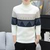 Hot Sale, Autumn and Winter New Printed Semi-turtleneck Sweater Men's Bottom Knitted Sweater Sweater