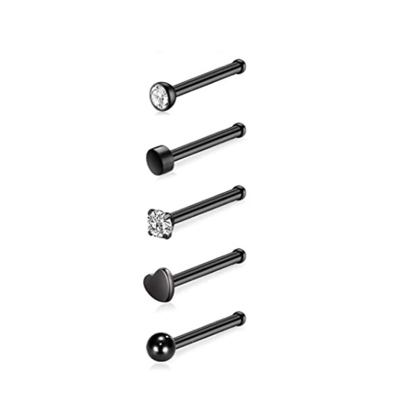 Хороший Горячий Набор Нострил из Нержавеющей Стали Новая Мода Пирсинг Носа Ювелирные Изделия Набор 5 Шт./21 Шт. Квадратный Круглый Сердце