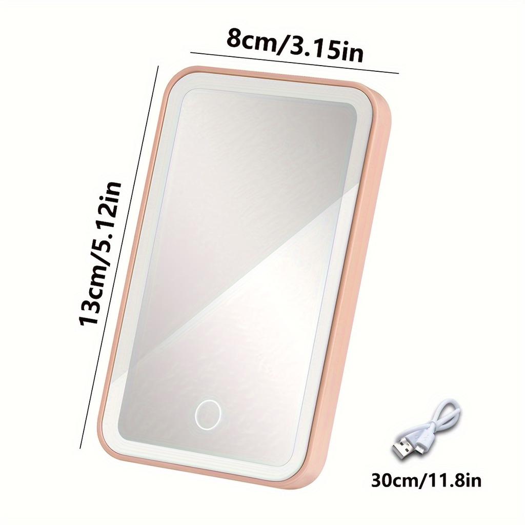 Car Makeup Mirror with LED Lights, Touch Control 3 Color Modes, Rechargeable Vanity Mirror for Sun Visor, 360° Adjustable