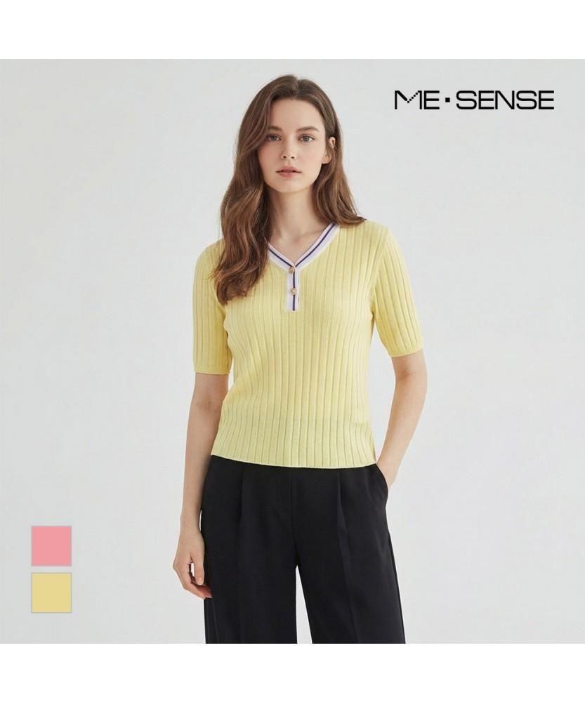 MESENSE V-Neck Short Sleeve Knit_Mb45Knm611Z