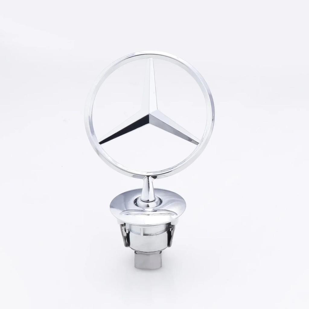 AABGU1 1Pcs Mercedes Benz Car Front Bonnet Logo Emblem Zinc Alloy Badge ForW204 W220 C180 C200 E260 E300L Auto Decorate Accessories