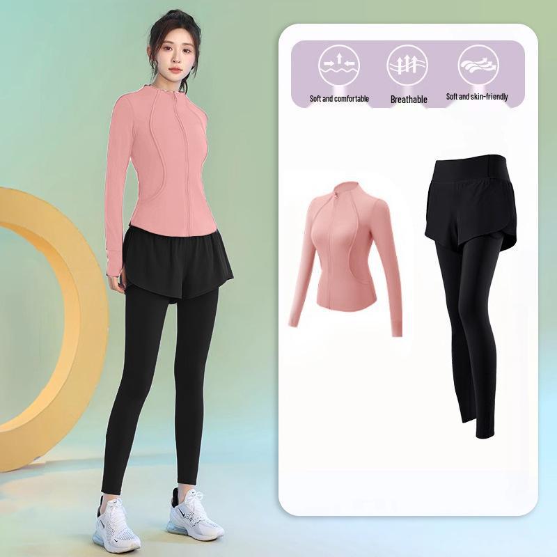 Женский комплект для похудения 2025 года для утренней пробежки и йоги - Фитнес-одежда с длинным рукавом и быстрой сушкой