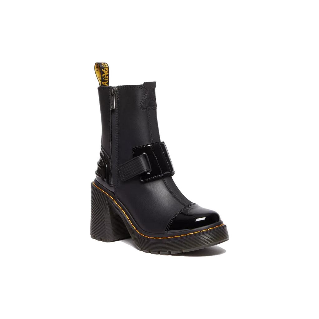 Dr. Martens Leather Casual Round Toe Short Boots Women Boots Black 31012001