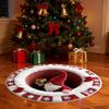 Christmas Decoration Round Carpet Santa Claus Pattern Imitation Cashmere Rug Non-Slip Door Mat Holiday Entryways Decor Mat