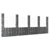 VidaXL U-Shaped Gabion Basket with 5 Posts Garden Barrier Fence Basket Wall Decoration Exterior Iron 151292