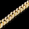 12mm Width Diamond Luxury Shiny Bracelet Hip Hop Link Chain Inlaid Rhinestone