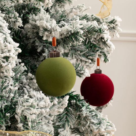 16 шт. Бархатные рождественские украшения 6/8 см Набор флокированных шаров Элегантные украшения для рождественской елки для праздничной атмосферы