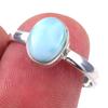 Natural Republic Larimar Gemstone 925 Solid Sterling Silver Gift Ring S.8 i7K81