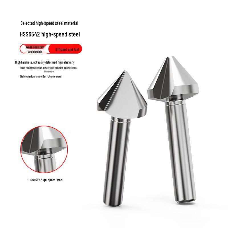 Three-Flute 90-Degree Chamfering & Deburring Countersink Drill Bit