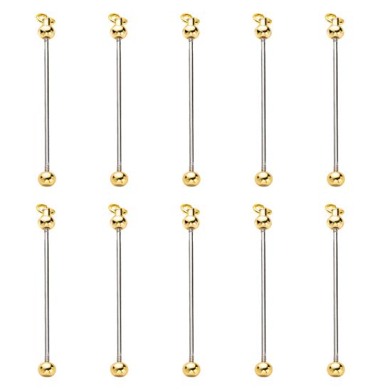 10 шт., брелок с градиентом цвета из бисера, металлические стержни, звенья для проектов «сделай сам», кулон, аксессуары для изготовления ювелирных изделий