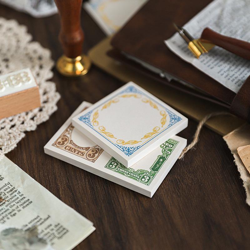 50pcs/1set Memo Pads Material Paper Cici's Holiday Junk Journal Scrapbooking Cards Retro Background Decoration Paper