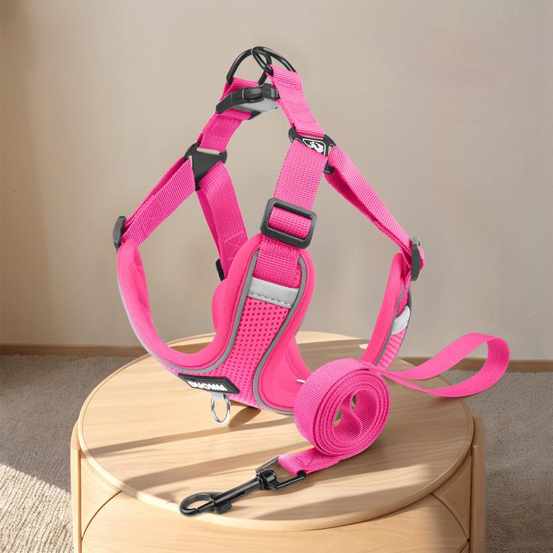 Soft Mesh Dog Harness and Leash Set for Small Medium Dogs, Adjustable Reflective Puppy Vest Comfortable Walking Harness