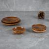 Round Wooden Small Tray Vinegar Seasoning Plate Dipping Sauce Bowl Bone Spitting Dish Dried Fruit Snack Tray Kitchen Accessories