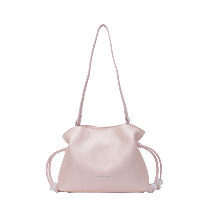 IELGY Korean Version of Fashionable Pleated Bag, Fashionable Foreign Sense Casual Bucket Bag, Textured Trendy Messenger Bag
