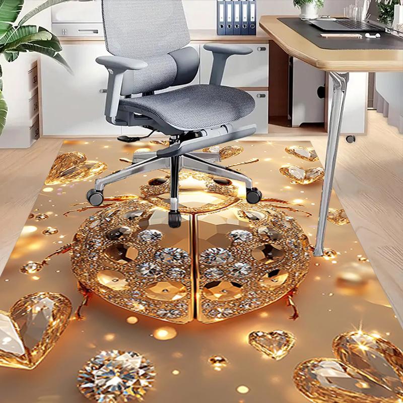1PC Golden Ladybug Diamonds Extra Large Non Slip Floor carpet, Office, family, bedroom Large Area Rug Indoor Rugs, Vibrant Colors