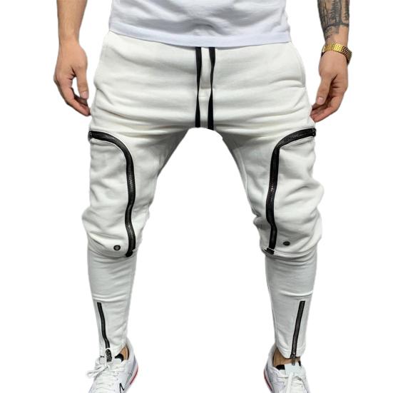 Autumn Pants Stylish Mid Waist Soft Men Pants Solid Color Drawstring Pants Autumn Pants Streetwear