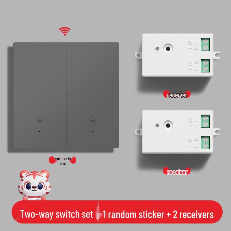 Умный беспроводной выключатель света с двойным управлением - Не требует проводки, 220В, система удаленного управления "мастер-ведомый"