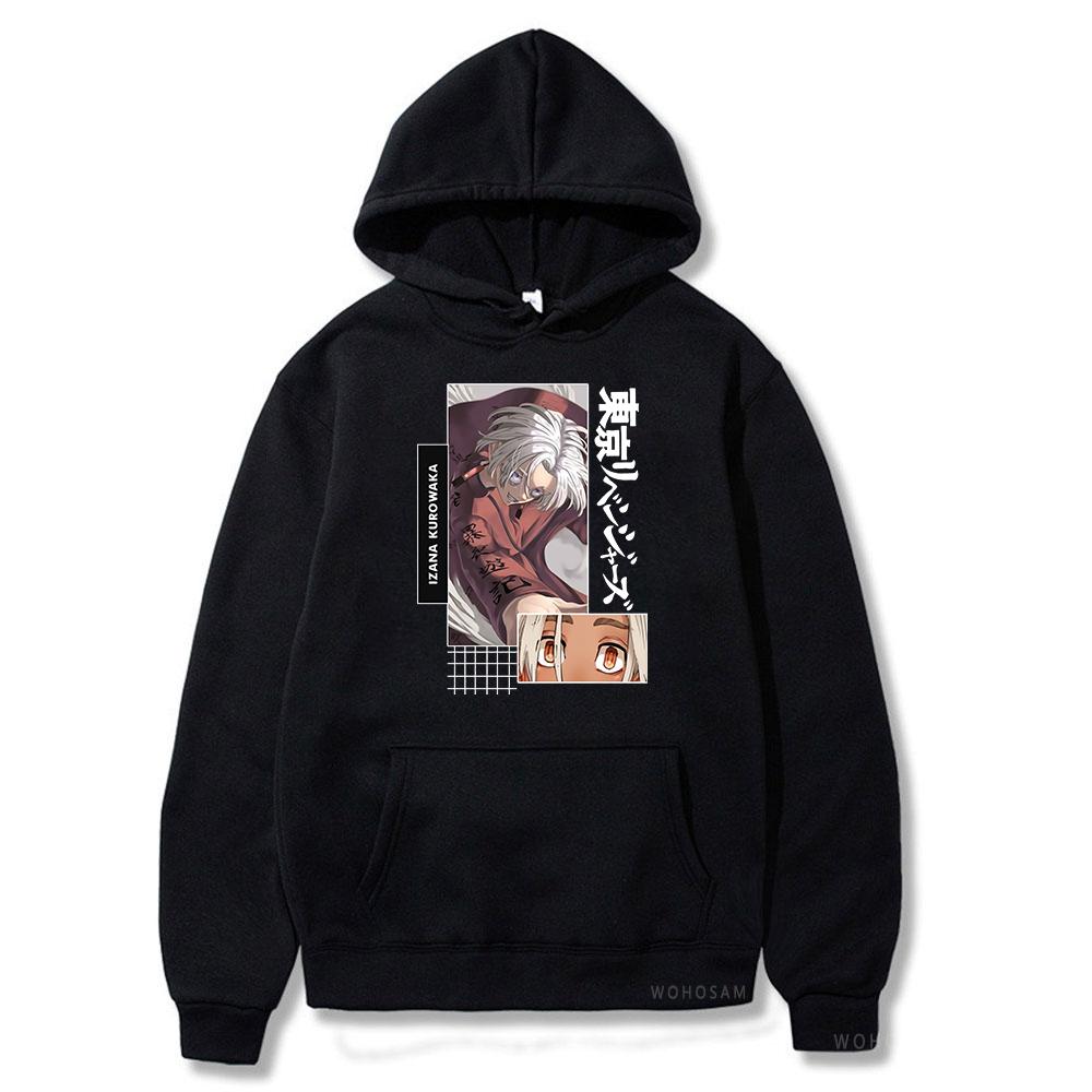 Kurokawa Izana Graphic Printed Hooded Tokyo Revengers Anime Streetwear Men Women Zip Up Hoodies Harajuku Sweatshirt Zip Jacket