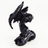 [A0419] - Mini Resin Statuette 'Mystical Dragon' Dark Gray - 6 Cm