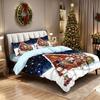 Comforter 3Pc Christmas House Print Coreless Duvet Set Multi Size Bedroom Holiday Dormitory Bedding Decoration Softmachine Washable