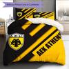 AEK Athens Football Club LogoPattern Bedding,Quilt Set Quilt Cover Pillowcase Home Birthday Gift (1 * duvet cover + 2 * pillowcase, without core)