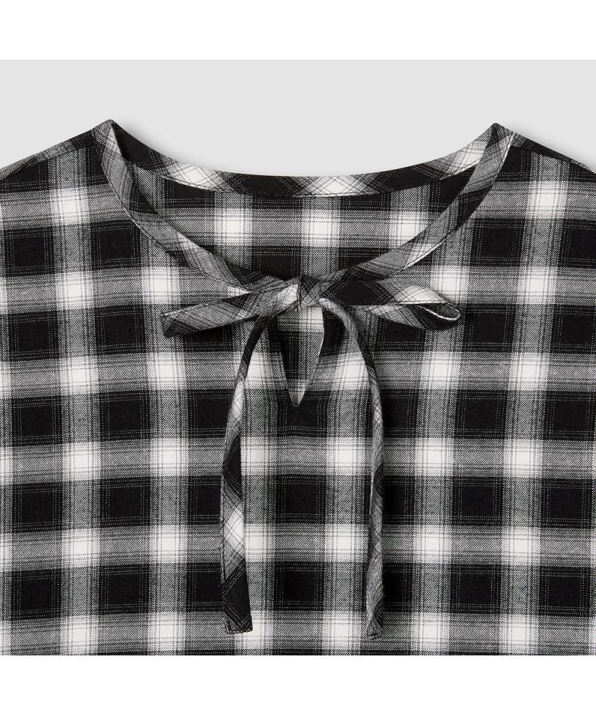 JAJU Women'S Flannel Pajama Dress_Jet Black