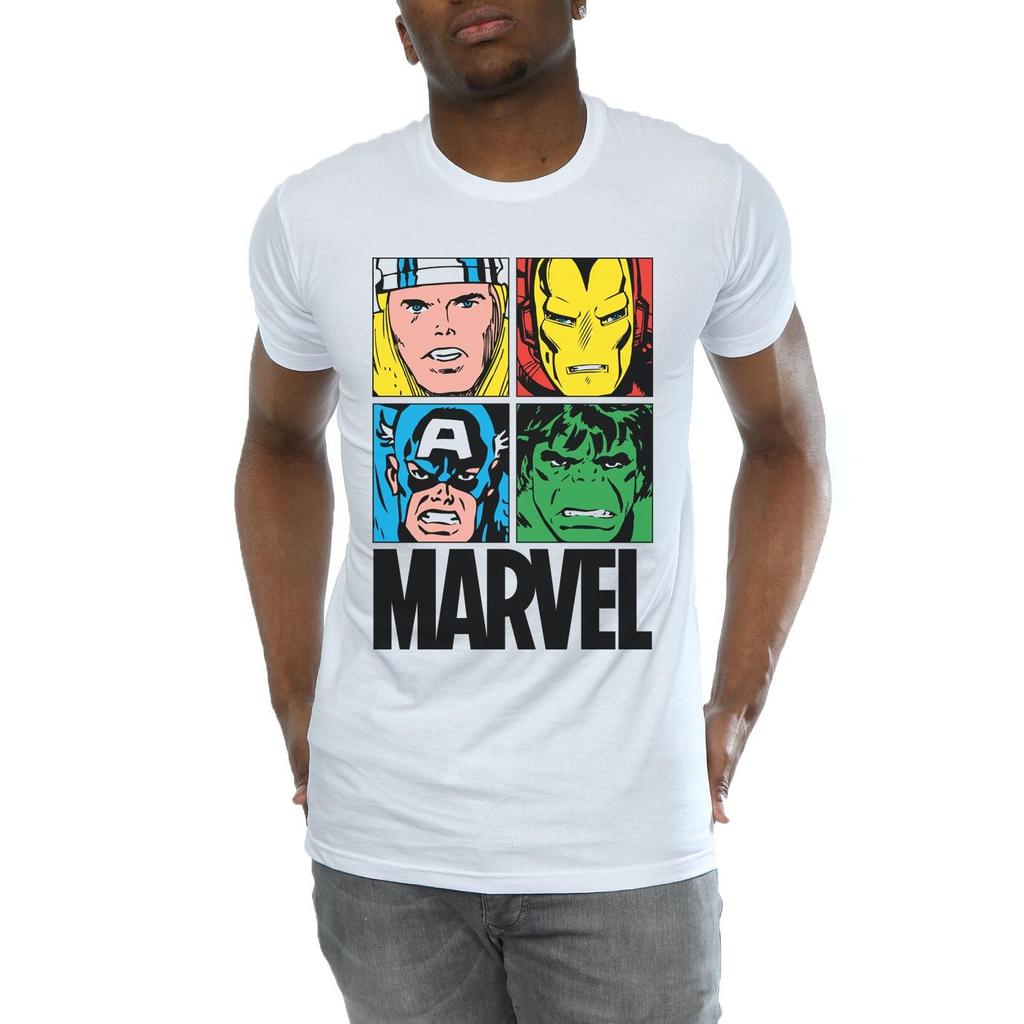 Marvel Mens Comics Main Tiles T-Shirt