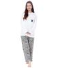 Kuromi Pajamas Long Sleeve Top and Bottom Set Tenjiku Room Wear Loungewear [SAZAC] Women's (Gray/M/SAN1696)